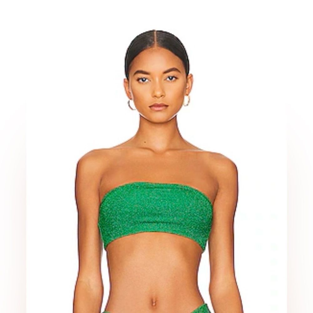 Good American Emerald Strapless Crop Top size 7
